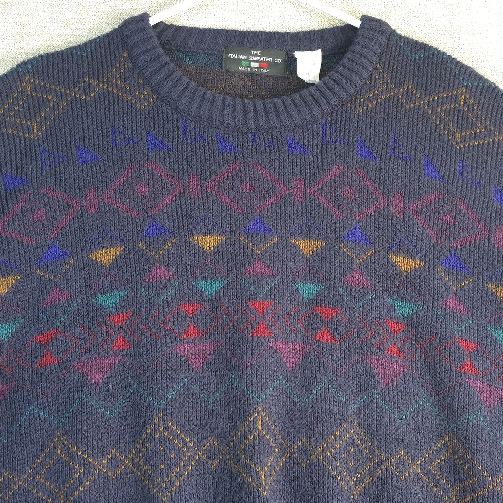 The Italian Sweater Company Mens XL Wool Blend Vintage Sweater Italian Wool (E54